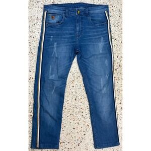 Campus Sutra Men's Tapered Striped‎ Denim Jeans Size 34x24
